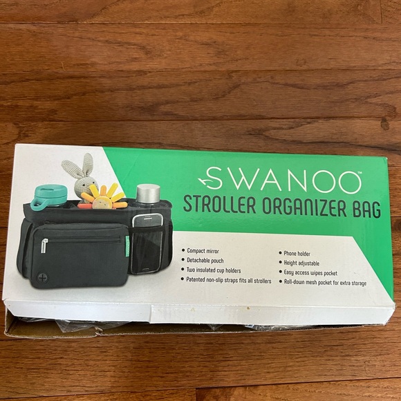 Swanoo Other - Black Stroller Organizer Bag Insulated Cup Holders Phone Pouch New In Box